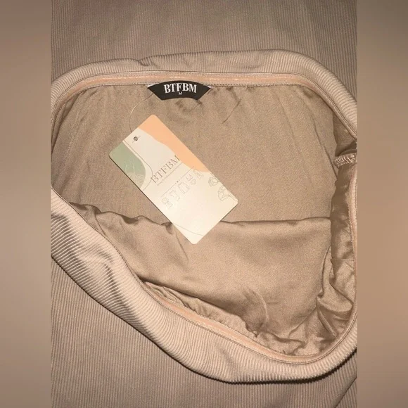 Khaki Tube Strapless Bodycon Dress NWT - Picture 7 of 7